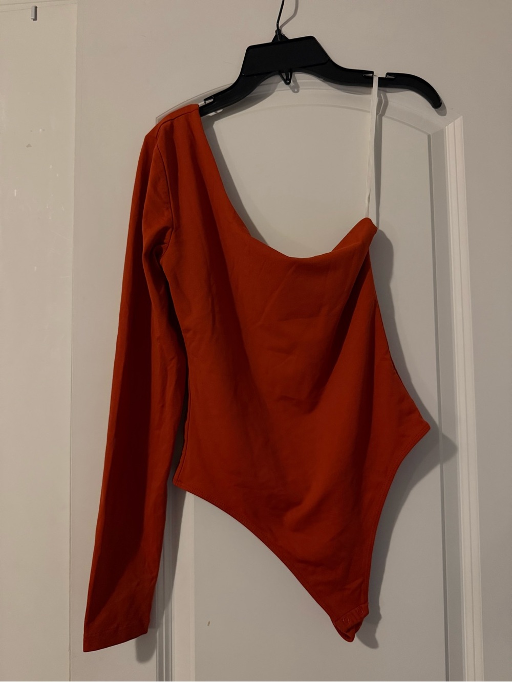 Babaton One-Shoulder Long-Sleeve Bodysuit - Rust